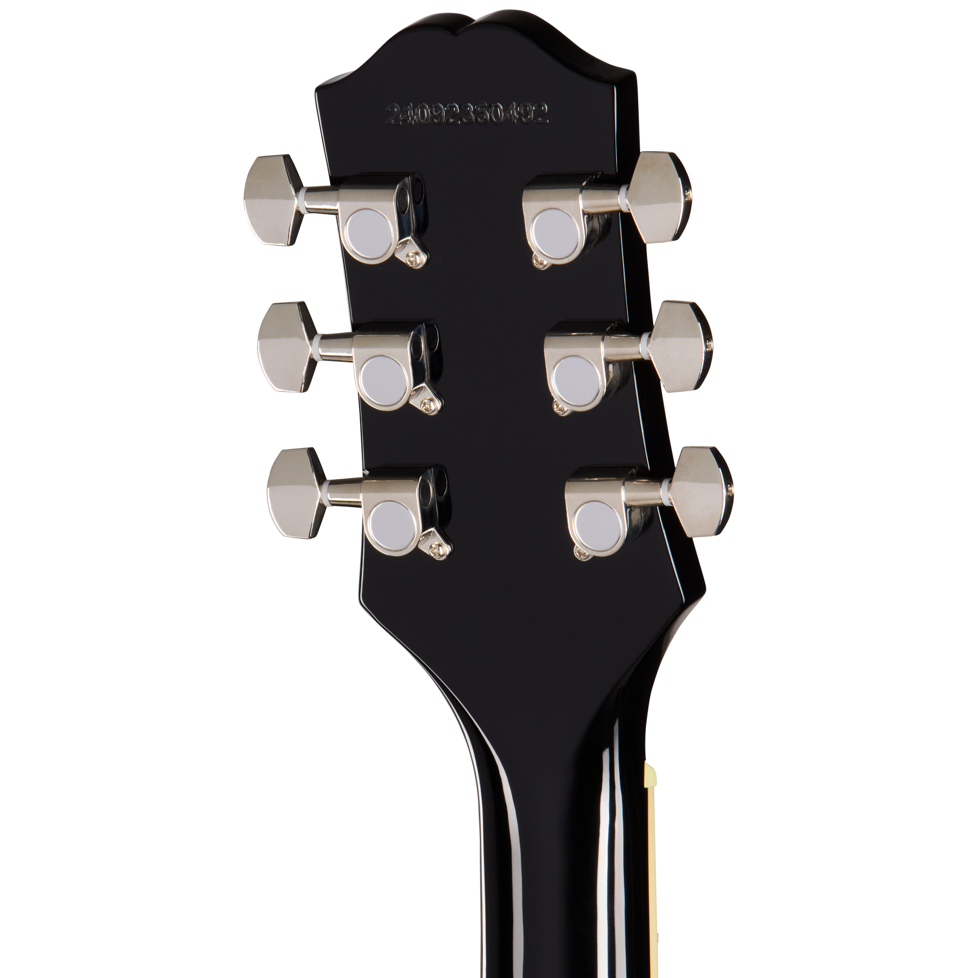 Gitarrenhals, schwarzes Finish, Metallmechaniken, sechs Saiten, Gitarrenstimmwirbel
